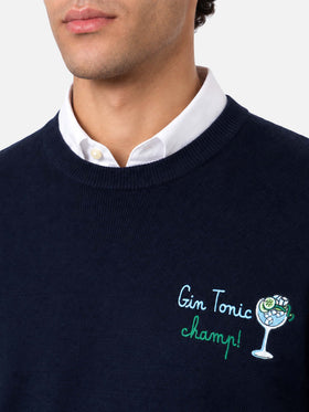 Sudadera con cuello redondo Heron con bordado cocktail Gin tonic champ 