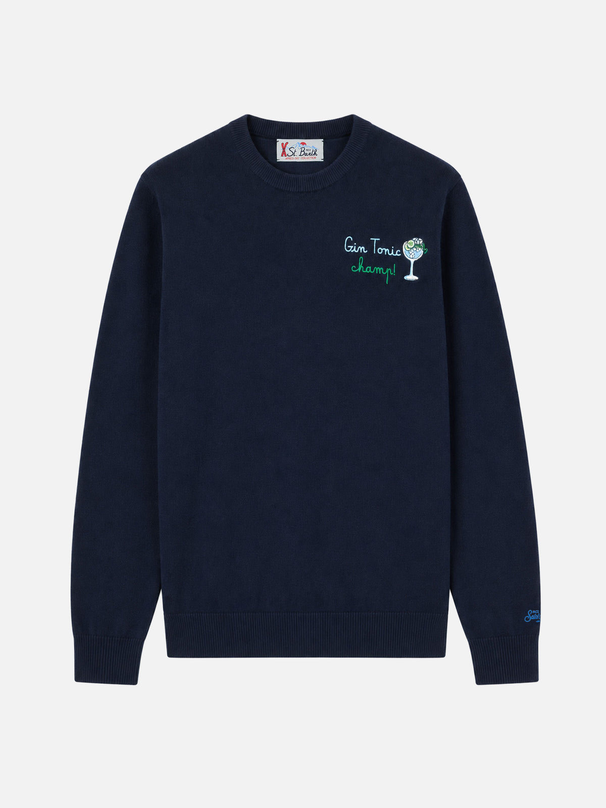 Sudadera con cuello redondo Heron con bordado cocktail Gin tonic champ 