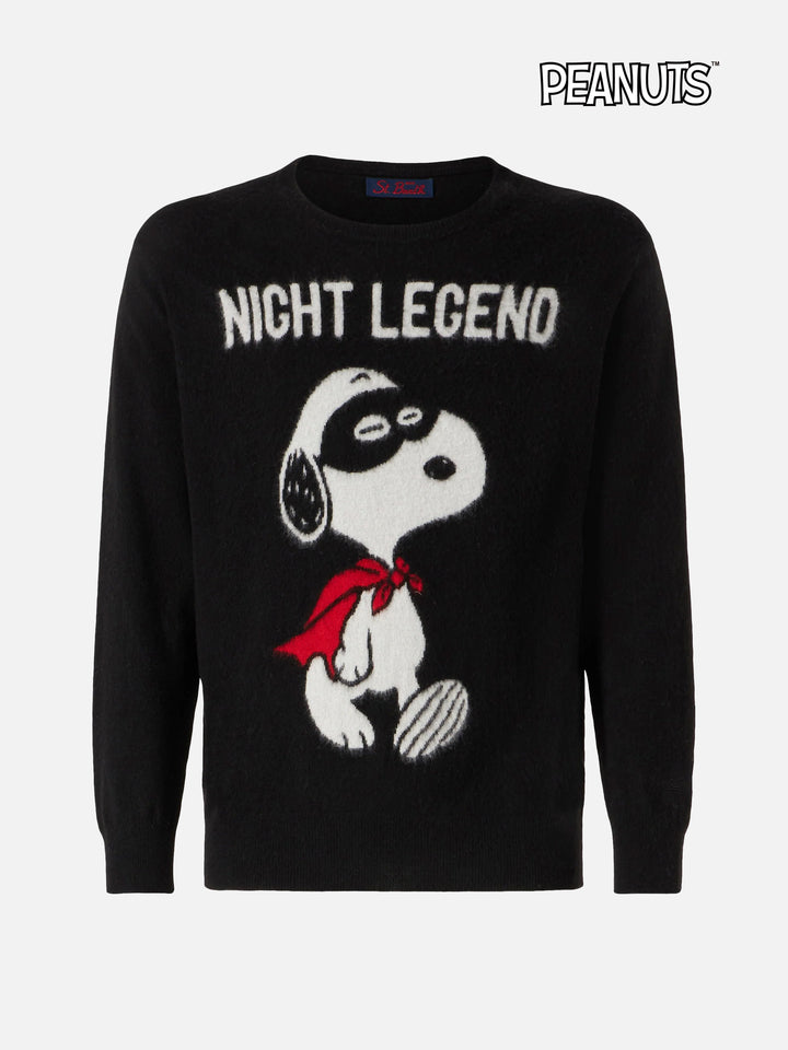 Crewneck sweater Heron with Snoopy Night Legend jacquard | SNOOPY - PEANUTS™ SPECIAL EDITION