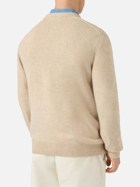 Maglione Heron con jacquard cartolina Courma