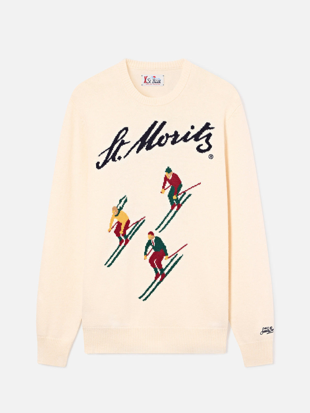 Pull en maille à col rond Grey Heron avec intarsia St. Moritz | Special edition 