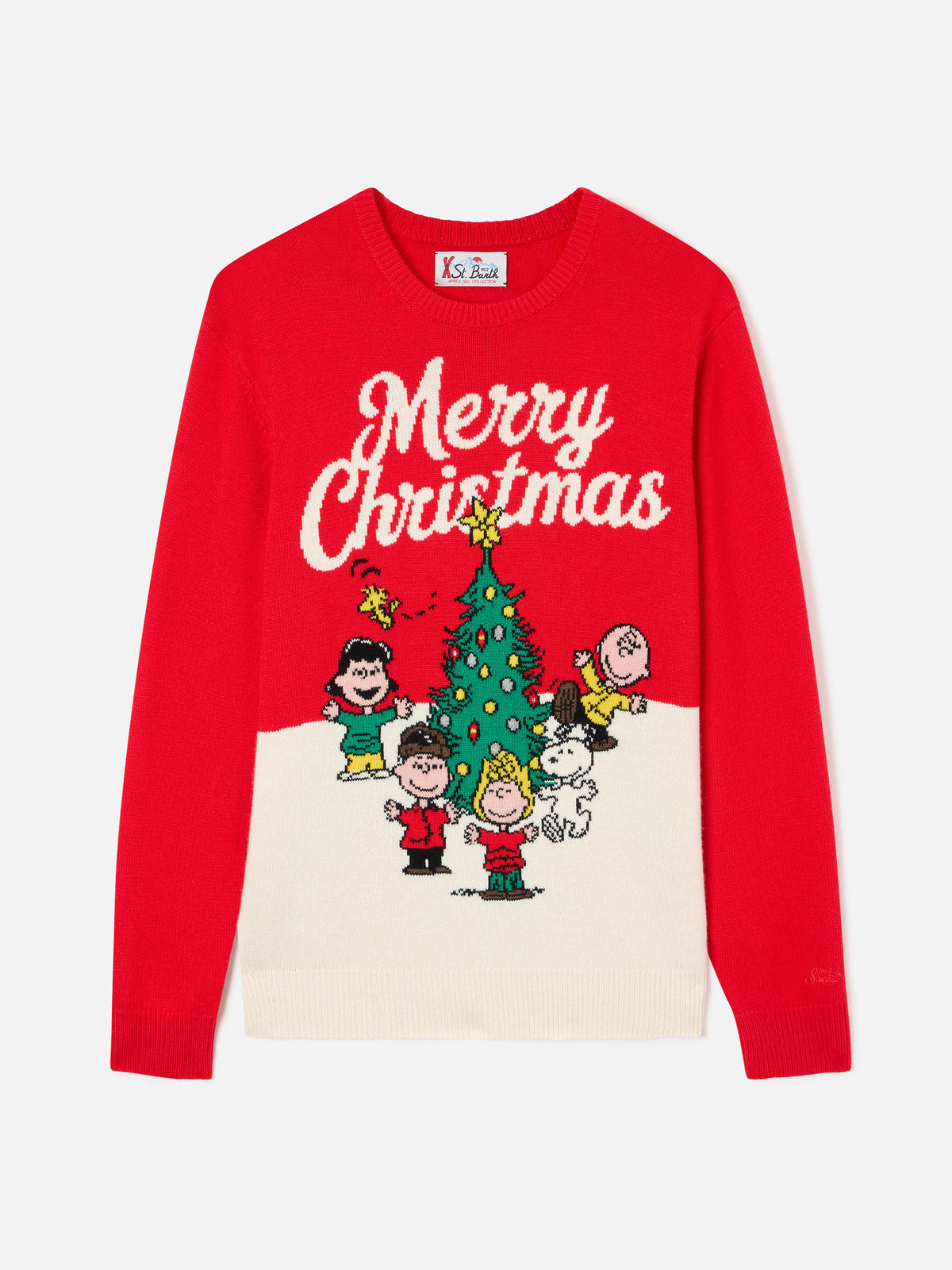 Pull col rond Red Heron en maille avec intarsia Merry Christmas | Special edition 