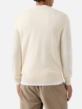 Pull col rond Grey Heron en maille avec intarsia St. Moritz | Special edition 