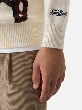 Pull col rond Grey Heron en maille avec intarsia St. Moritz | Special edition 