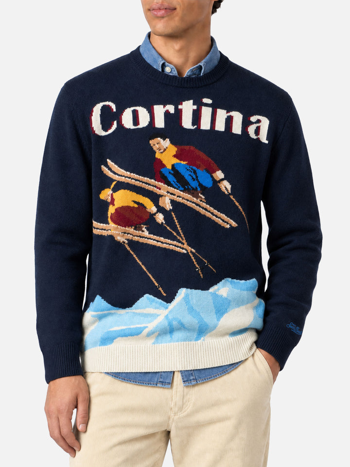 Maglione girocollo Heron con jacquard cartolina Cortina