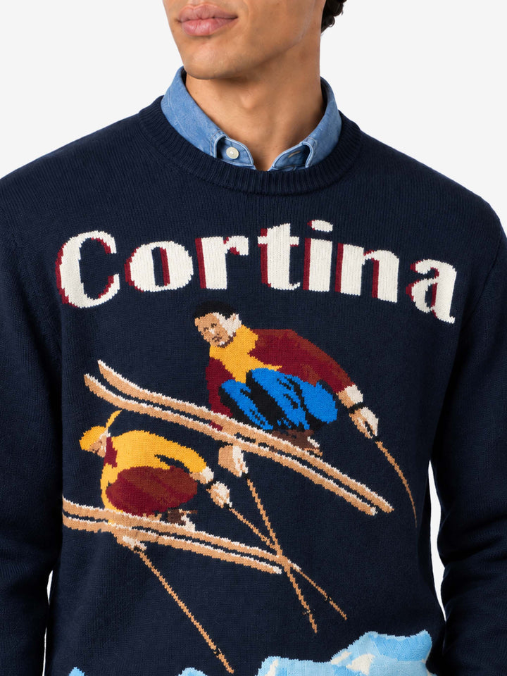 Maglione girocollo Heron con jacquard cartolina Cortina