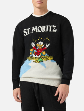 Heron crewneck in black with Uncle Scrooge St. Moritz jacquard | DISNEY SPECIAL EDITION