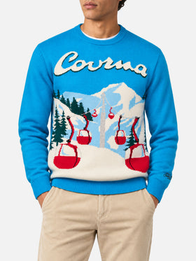 Maglione Heron con jacquard cartolina Courma