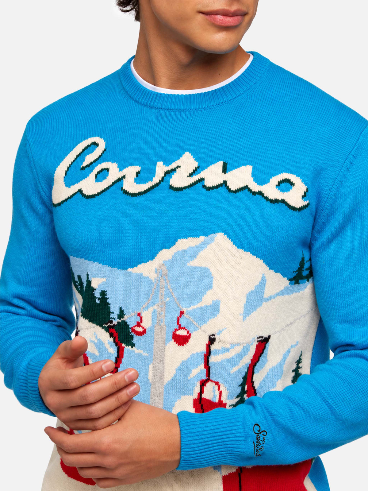 Maglione Heron con jacquard cartolina Courma