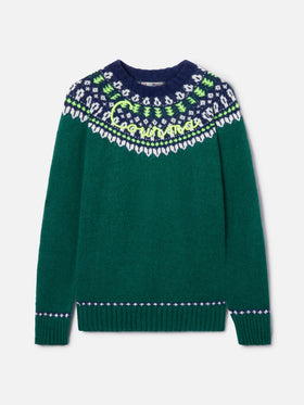 Pull en alpaga Heron Nordic Soft avec jacquard Fair Isle et broderie Courma 