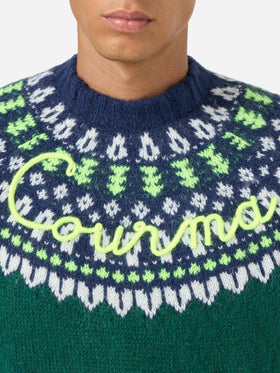 Pull en alpaga Heron Nordic Soft avec jacquard Fair Isle et broderie Courma 