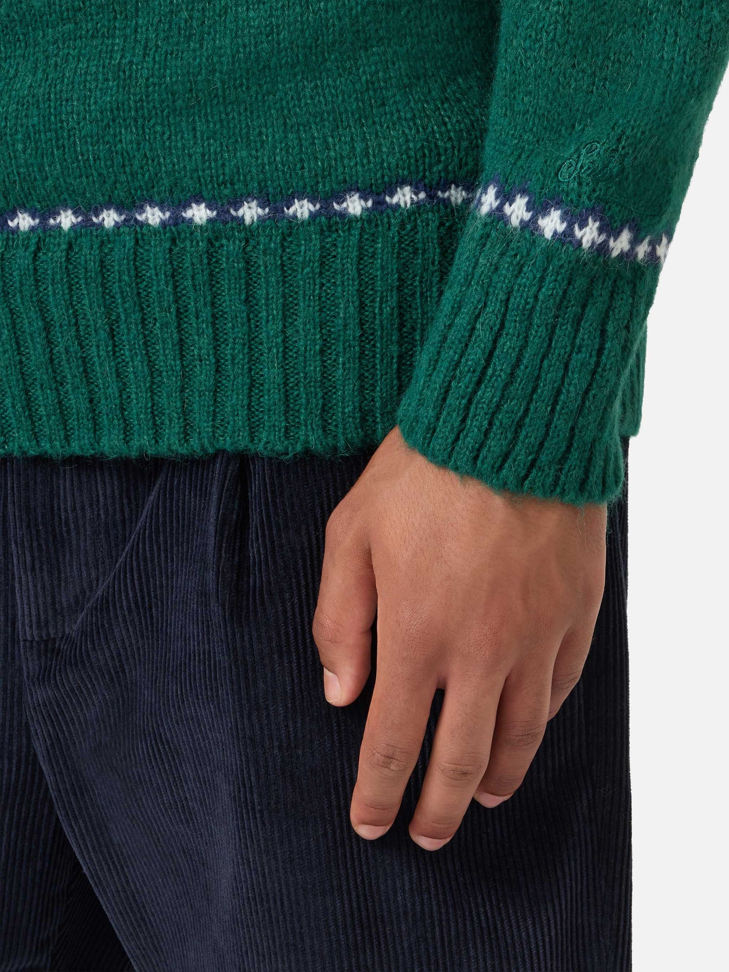 Pull en alpaga Heron Nordic Soft avec jacquard Fair Isle et broderie Courma 