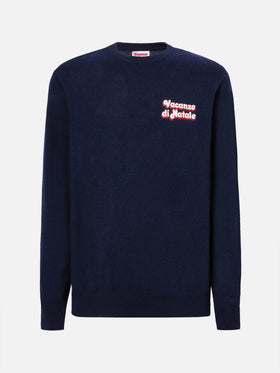 Crewneck Heron Light with Vacanze di Natale embroidery | VACANZE DI NATALE SPECIAL EDITION