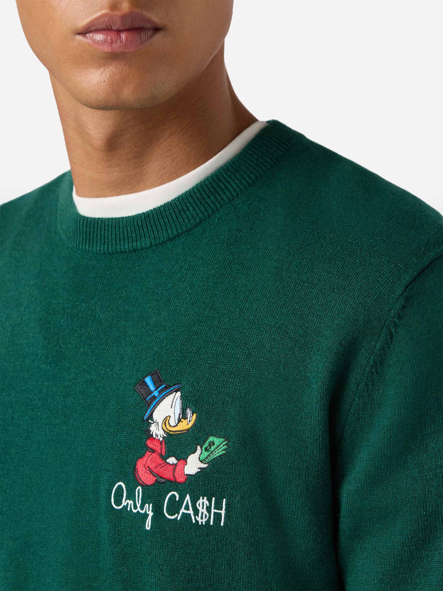 Crewneck sweater Heron Light with Uncle Scrooge embroidery |DISNEY SPECIAL EDITION