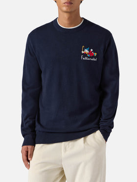 Crewneck sweater Heron Light with Uncle Scrooge embroidery |DISNEY SPECIAL EDITION