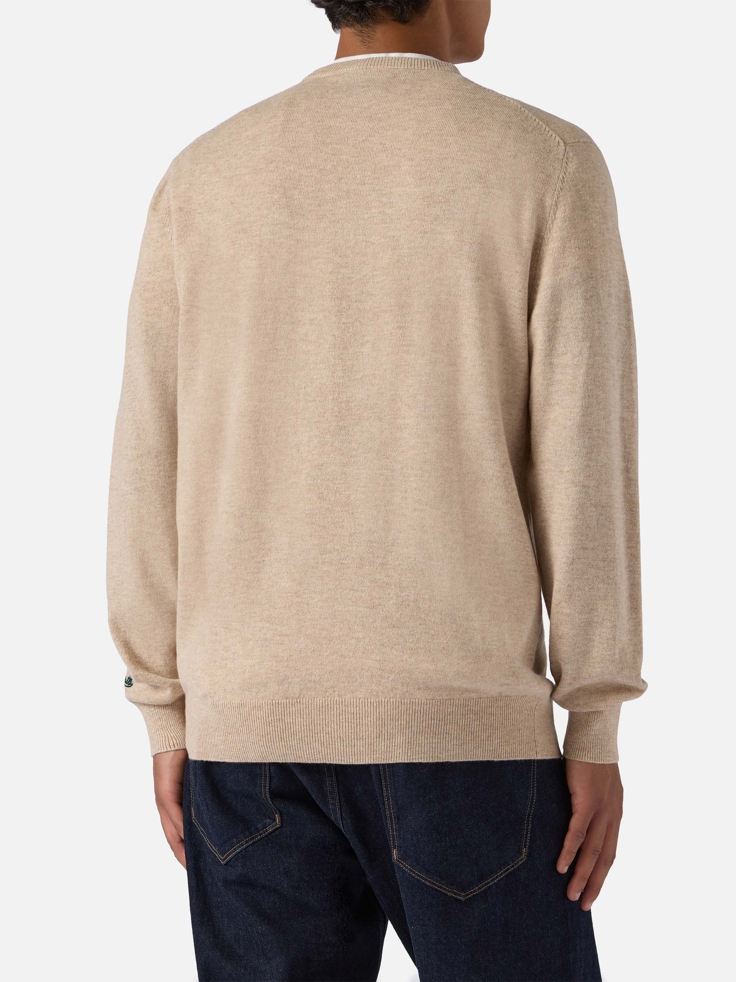 Maglione a girocollo Heron Light con ricamo orologio Time has no price