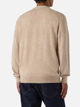 Maglione a girocollo Heron Light con ricamo orologio Time has no price