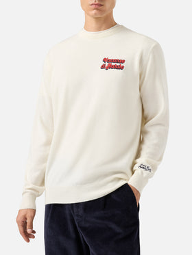 Crewneck sweater Heron Light with Vacanze di Natale embroidery | VACANZE DI NATALE SPECIAL EDITION
