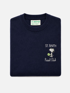 Pull col rond Heron Light avec broderie Snoopy padel club | PEANUTS SPECIAL EDITION 
