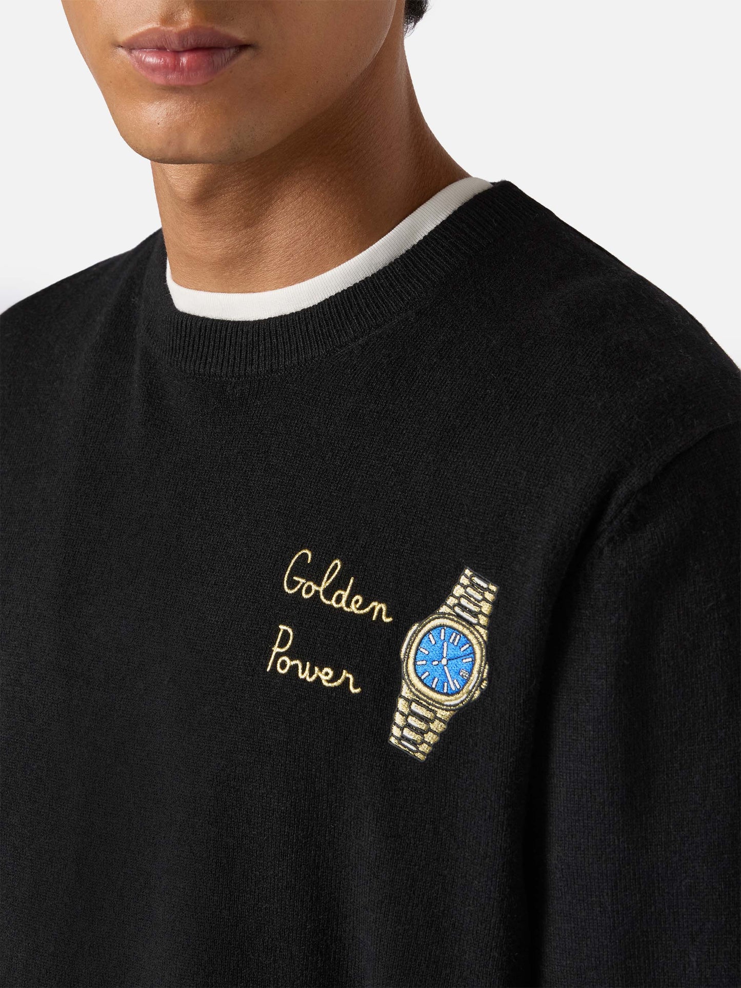 Crewneck sweater Heron Light with Golden Power embroidery