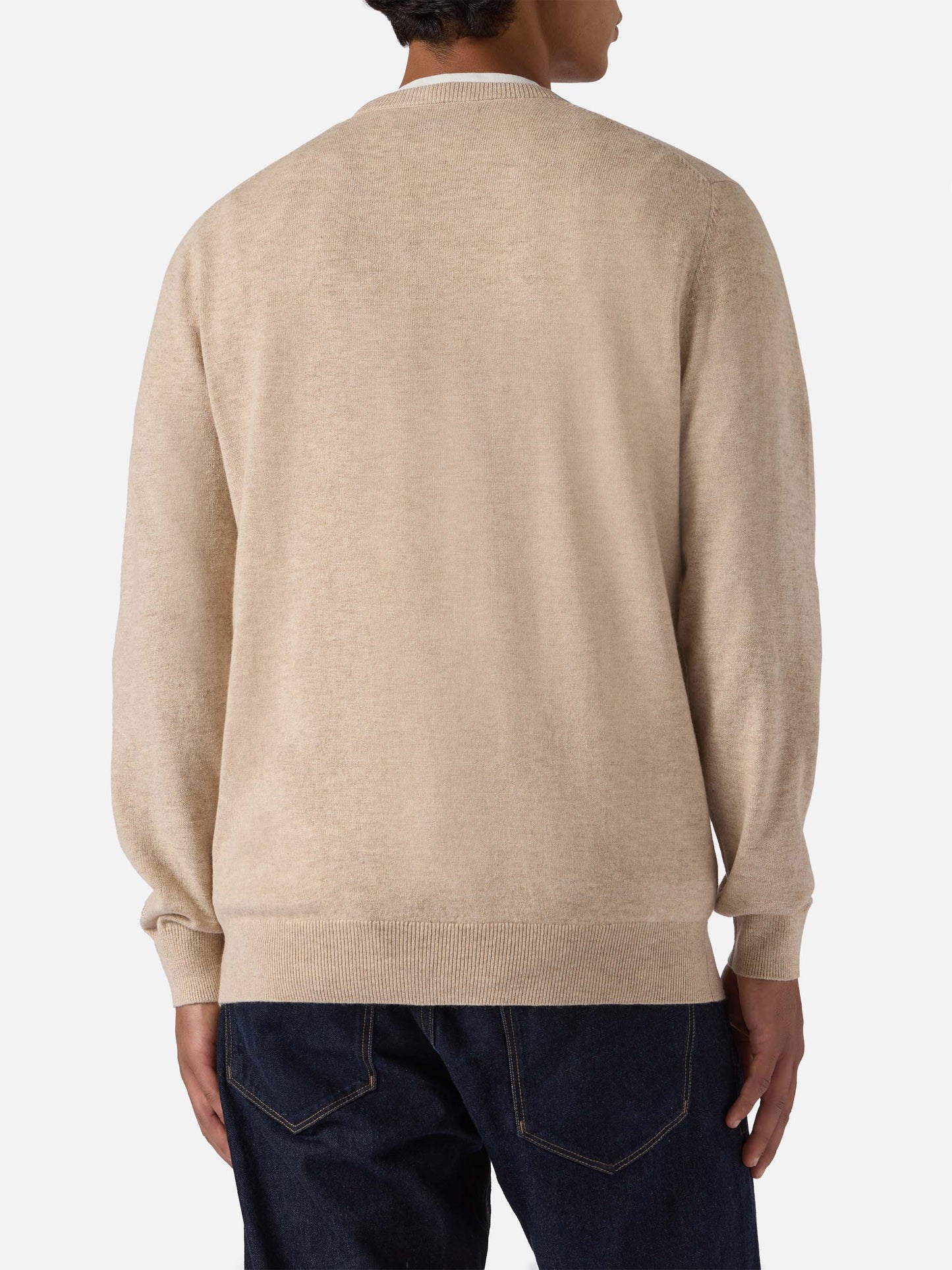 Rundhalspullover Heron Light mit Va tutto al contrario-Stickerei