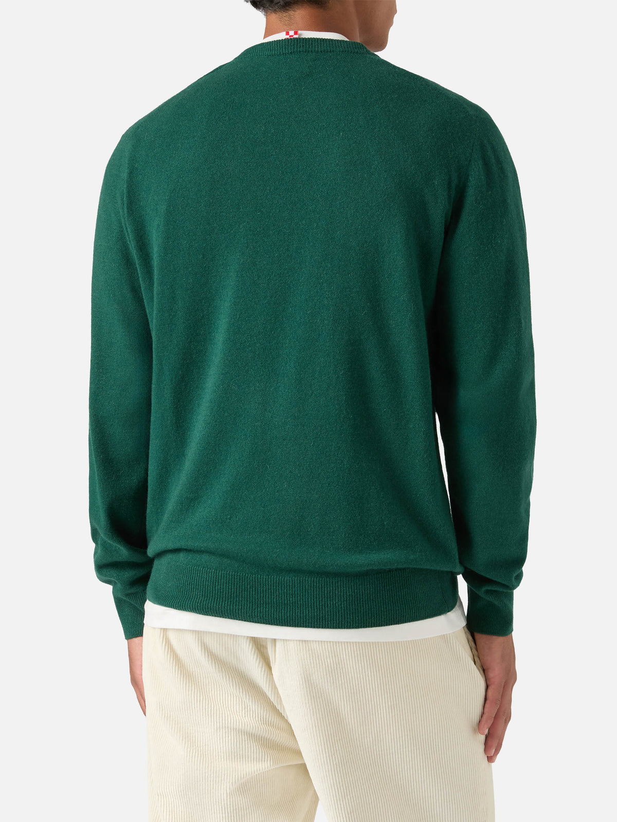Green Heron Light wool and cashmere blend crewneck with Snoopy embroidery | Special edition