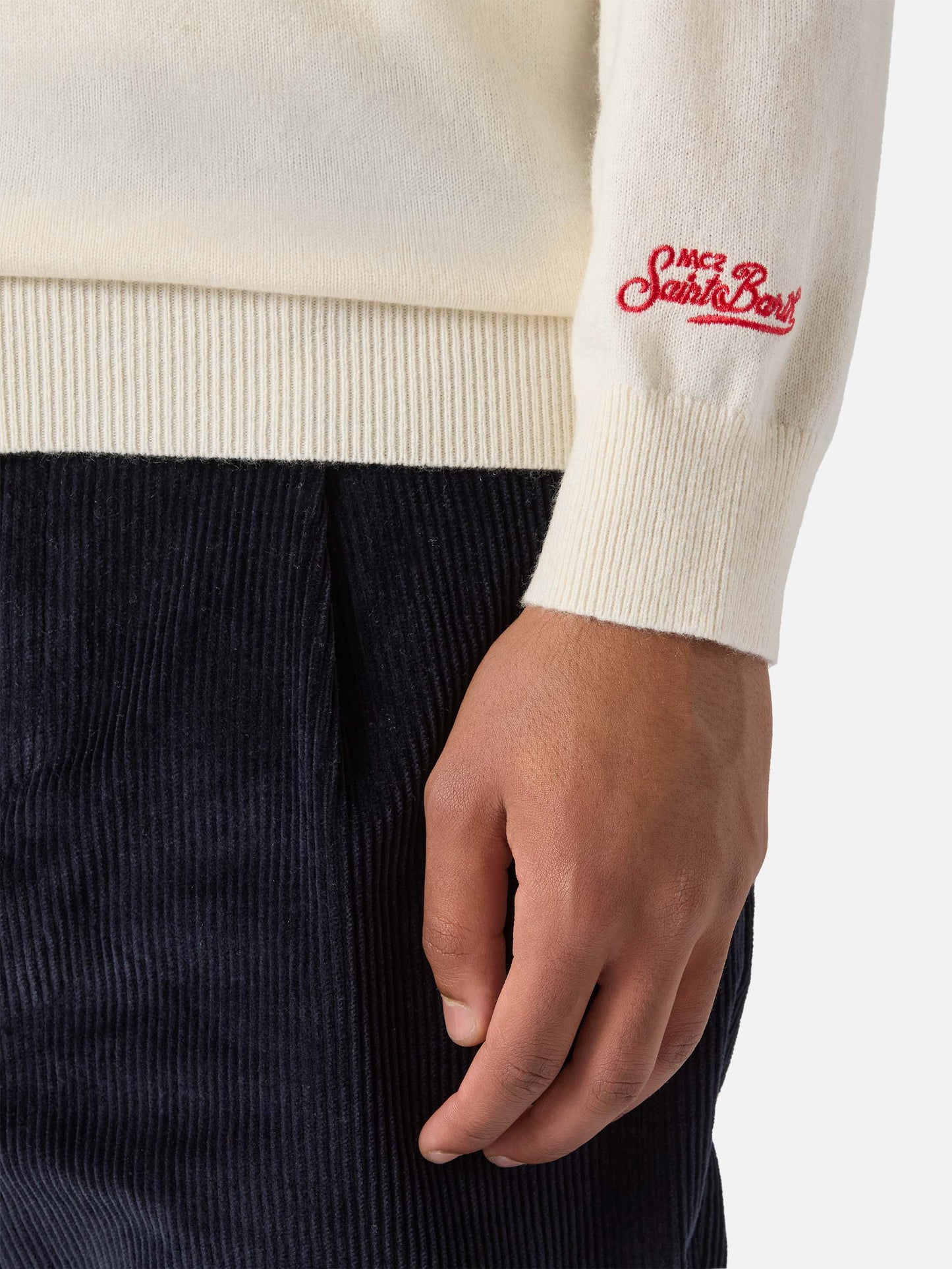 Maglione a girocollo Heron Light con ricamo Anche questo Natale se lo semo levato dalle palle! | VACANZE DI NATALE SPECIAL EDITION