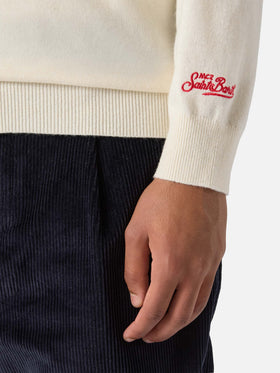 Maglione a girocollo Heron Light con ricamo Anche questo Natale se lo semo levato dalle palle! | VACANZE DI NATALE SPECIAL EDITION