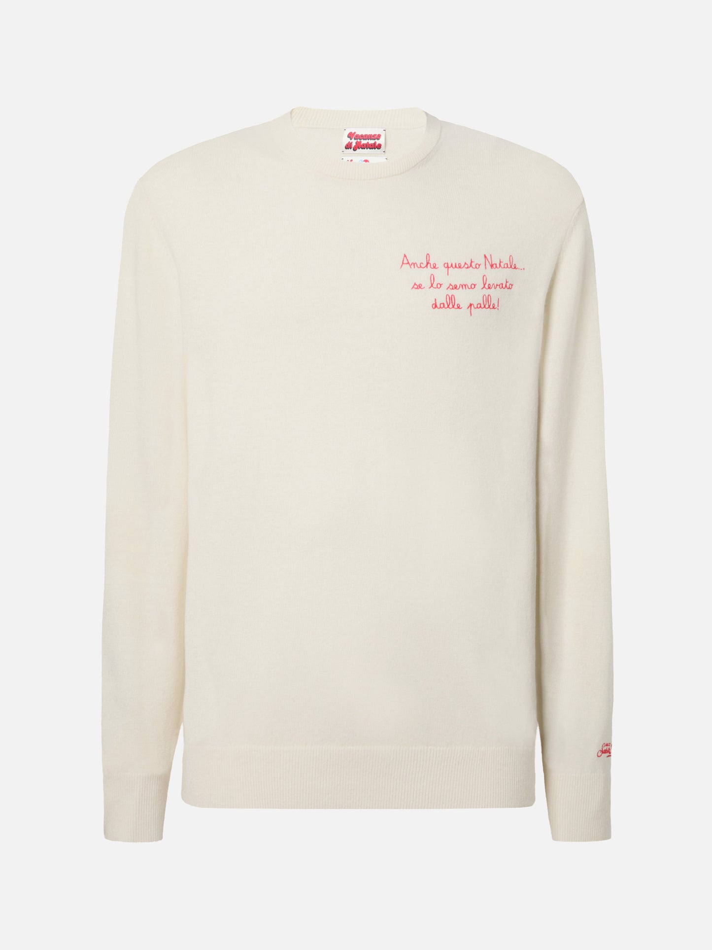 Maglione a girocollo Heron Light con ricamo Anche questo Natale se lo semo levato dalle palle! | VACANZE DI NATALE SPECIAL EDITION