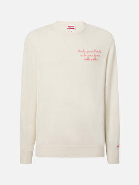 Maglione a girocollo Heron Light con ricamo Anche questo Natale se lo semo levato dalle palle! | VACANZE DI NATALE SPECIAL EDITION