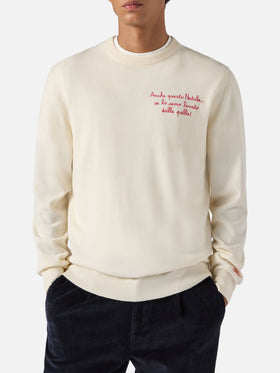 Maglione a girocollo Heron Light con ricamo Anche questo Natale se lo semo levato dalle palle! | VACANZE DI NATALE SPECIAL EDITION