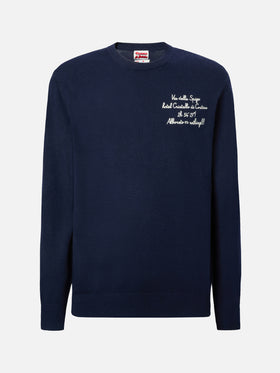 Crewneck sweater Heron Light with Via della Spiga… Alboreto is nothing! embroidery | VACANZE DI NATALE SPECIAL EDITION