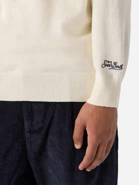 Crewneck sweater Heron Light with Sole, wishky e sei in pole position! embroidery | VACANZE DI NATALE SPECIAL EDITION