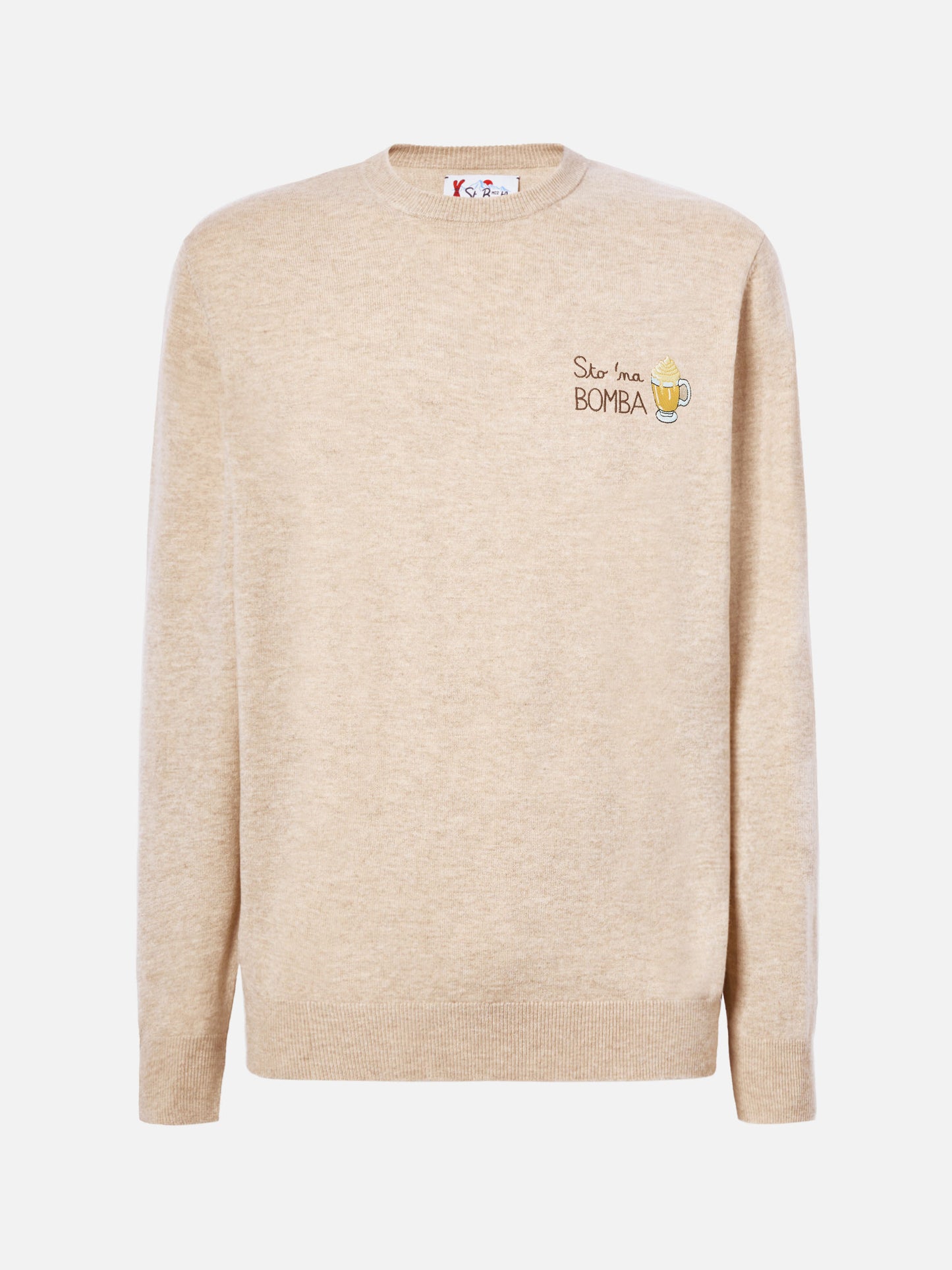 Crewneck sweater Heron Light with Sto na bomba embroidery