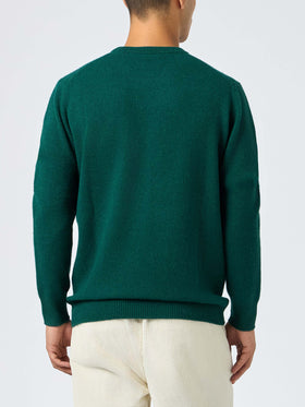 Man crewneck green sweater with St. Barth embroidery - MC2 Saint Barth