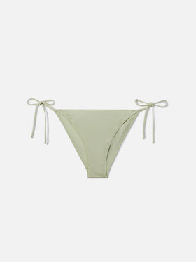 Bas de bikini classique Virgo en tissu vert menthe à finition brillante 