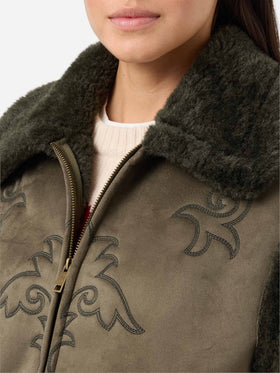 Hesketh faux-shearling gilet with western embroidery