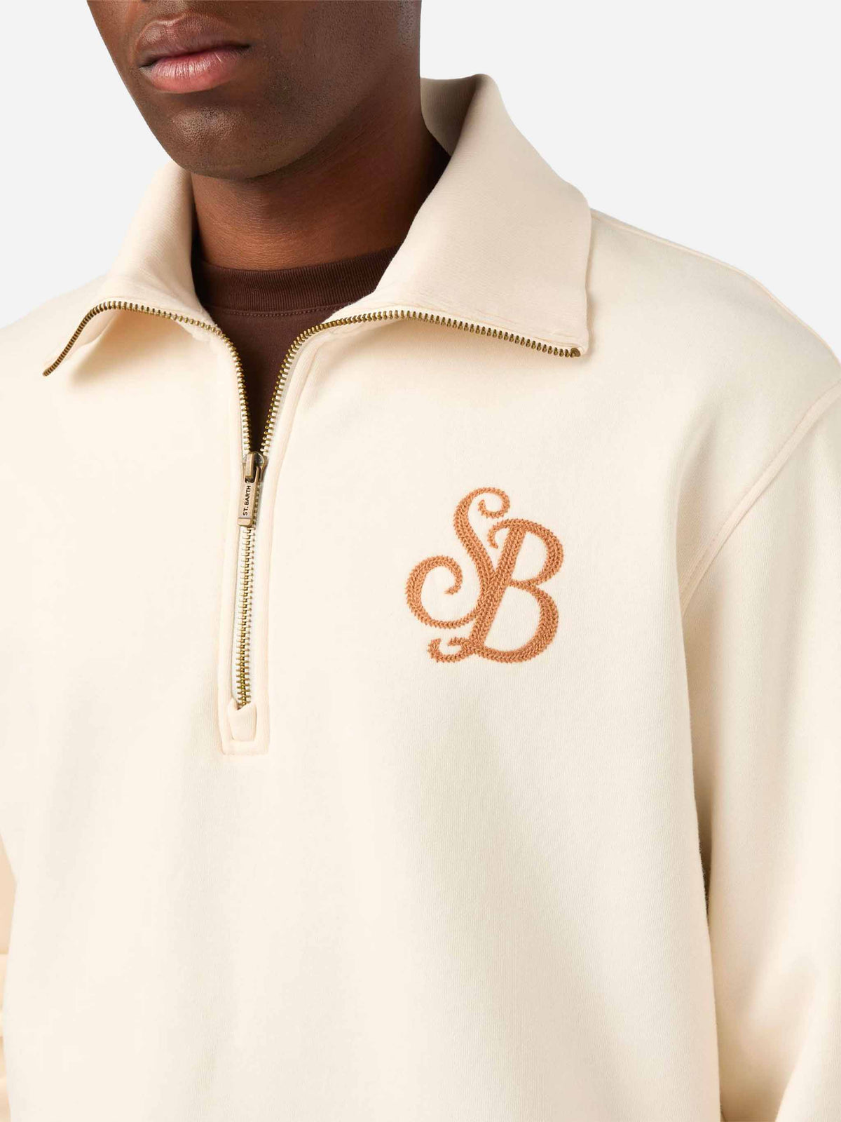 Cream Huntley cotton sweatshirt with SB Legacy monogram