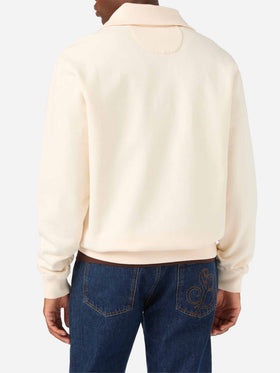Cream Huntley cotton sweatshirt with SB Legacy monogram