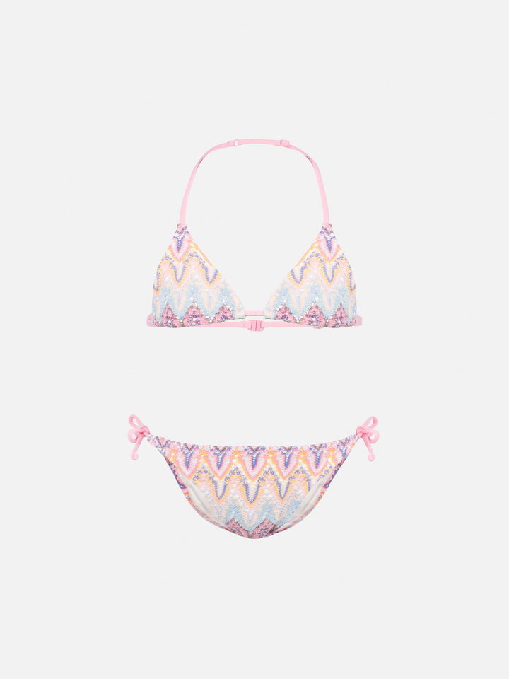 Holly classic triangle bikini in raschel fabric - MC2 Saint Barth