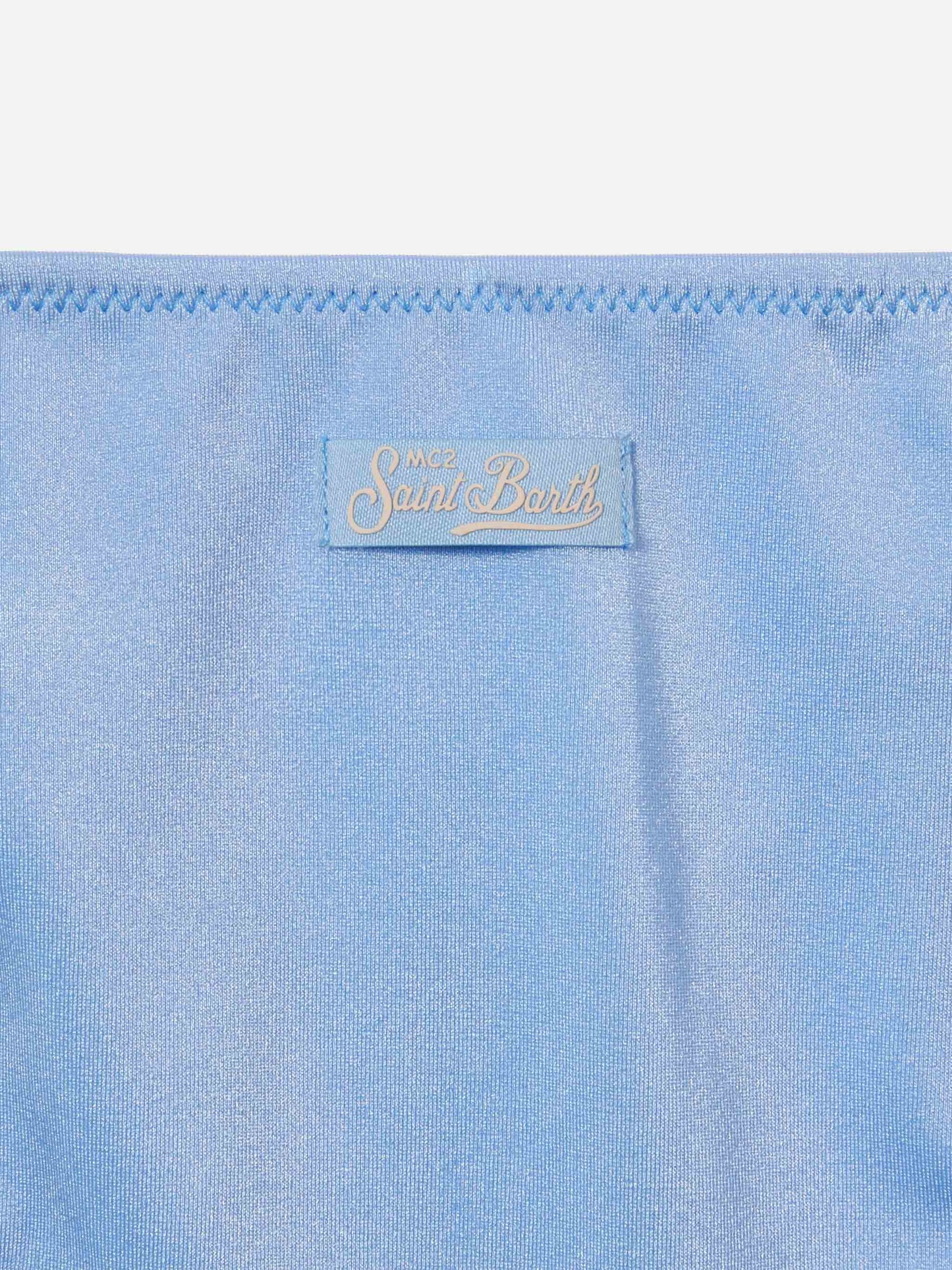 Holly light blue glossy finish bikini and strass details