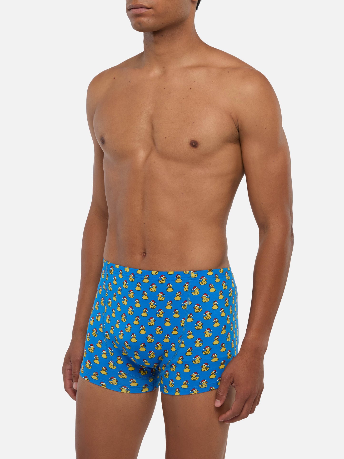 Boxer underwear Howard in tessuto stretch con stampa paperella