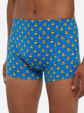 Boxer underwear Howard in tessuto stretch con stampa paperella