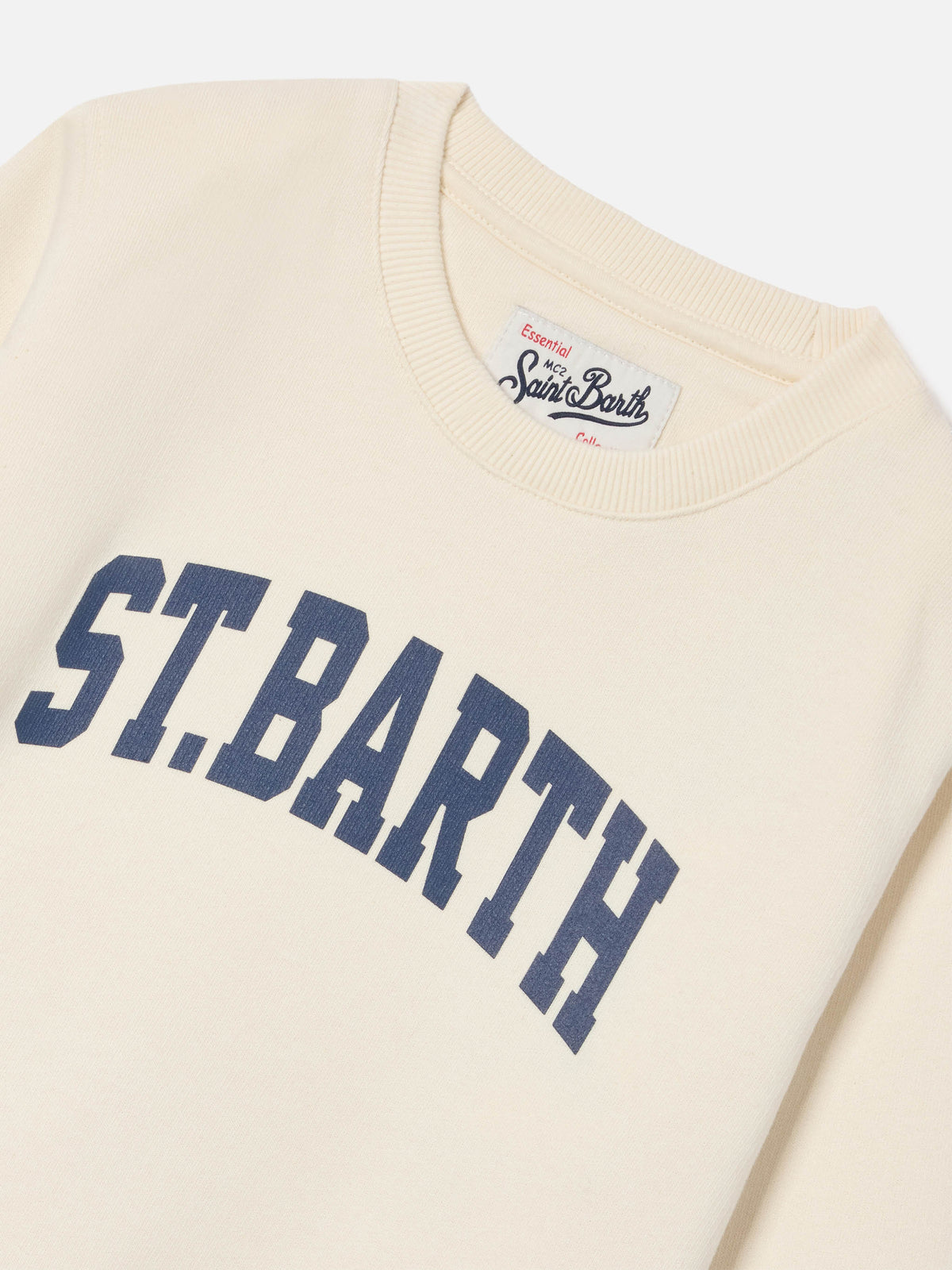 Sweat-shirt Hutton crème en mélange de coton avec imprimé St. Barth 