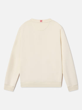 Sweat-shirt Hutton crème en mélange de coton avec imprimé St. Barth 