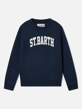 Sudadera Hutton azul marino de mezcla de algodón blue con estampado St. Barth 