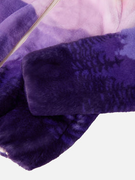 Fellfarbene Jacke mit Farbverlauf und „I Love St. Barth“-Stickerei