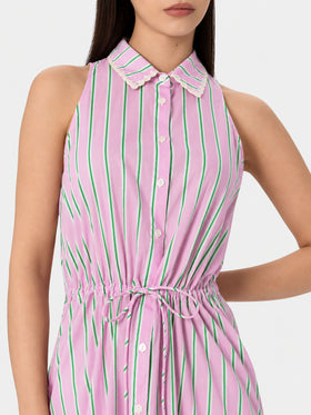 Ida lilac and orange striped long dress