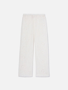 Pantaloni Inez in sangallo bianco