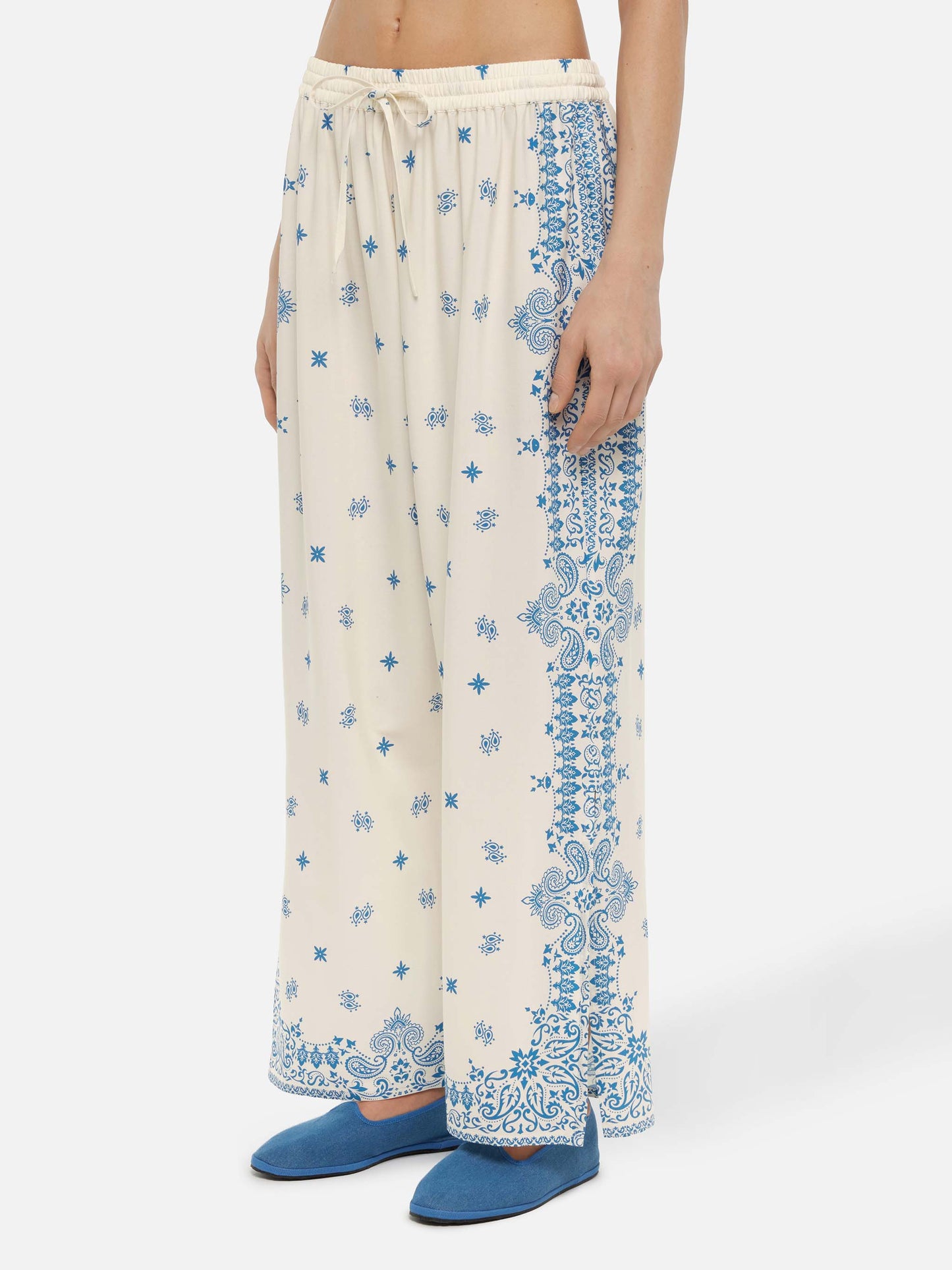 Ikaria wide-leg pants with bandanna placed print - MC2 Saint Barth